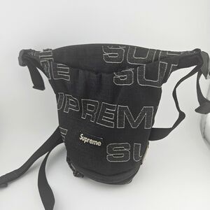 Supreme Logo Black Neck Pouch